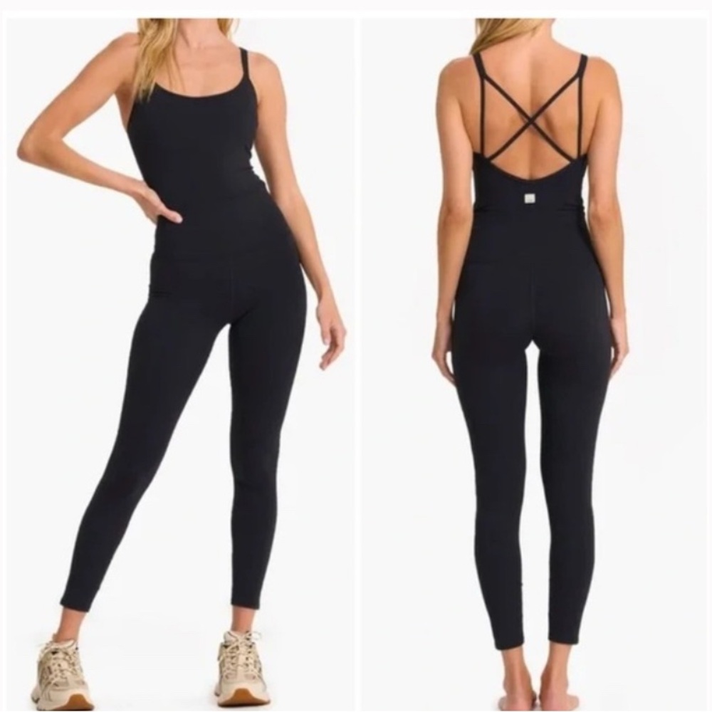 Vuori Black Strappy Back Jumpsuit